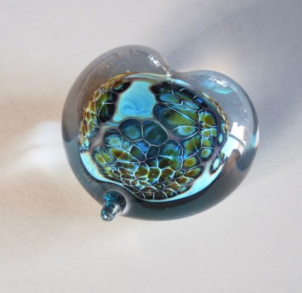 Earth Colors Glass Heart by Robert Burch