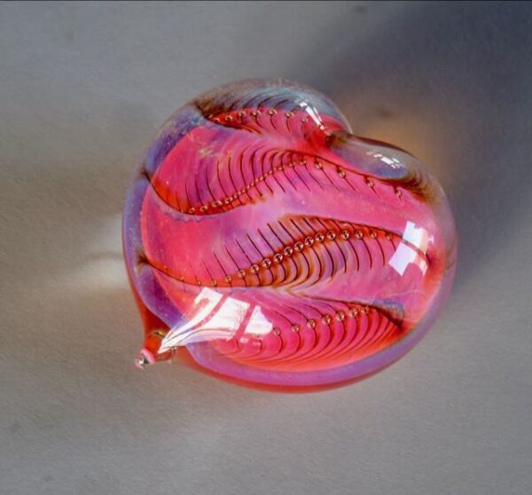 Heart Flow Pink Glass Heart