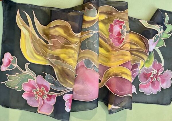Hand Painted Silk Scarf by Terri Flowers
