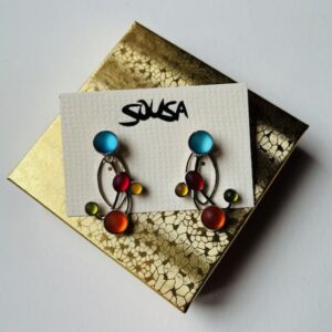 Festive Glass Earrings by Carole Sousa