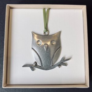 Owl Pewter Ornament
