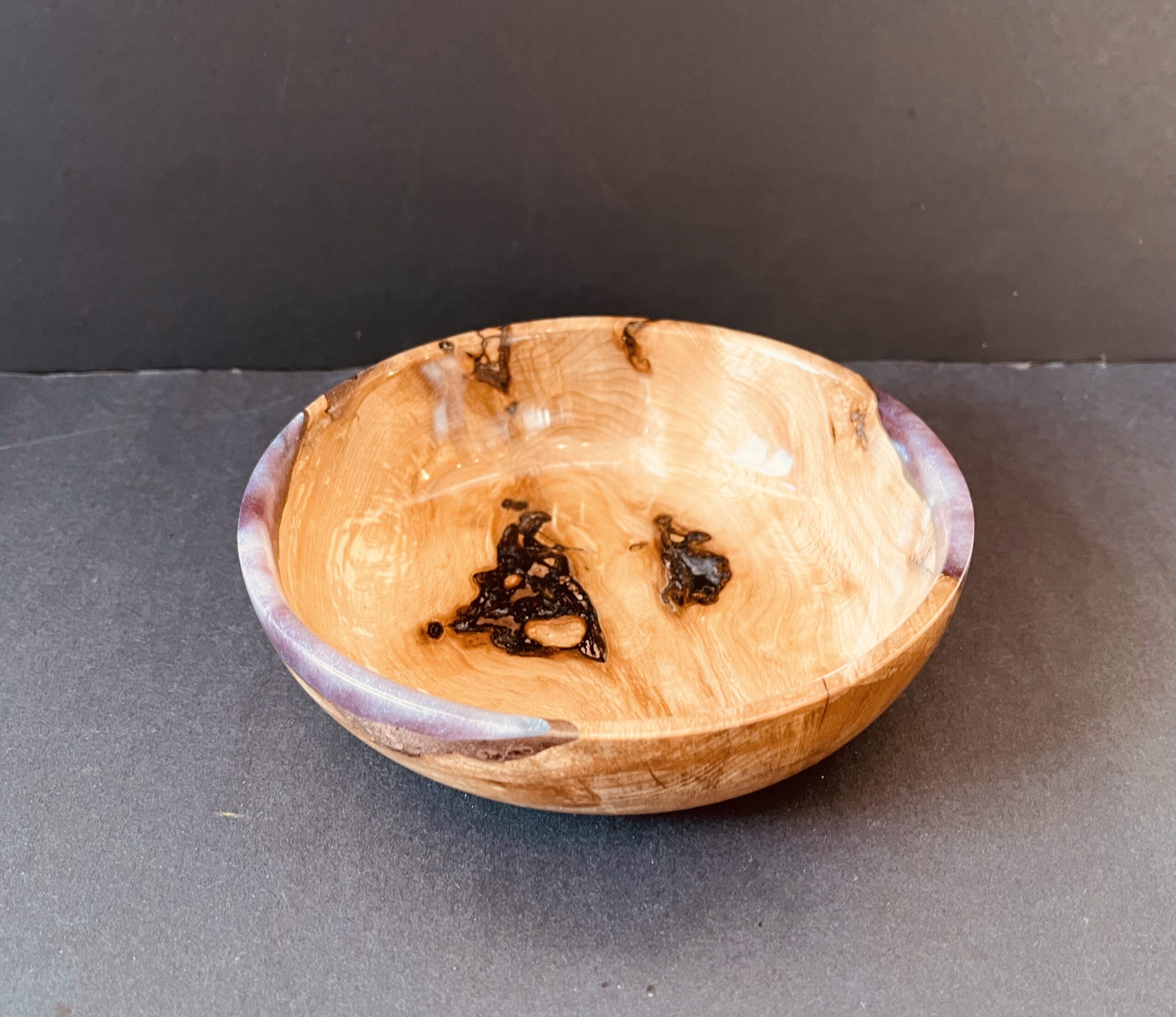 Wooden Bowl of Spalted Beech with Copper and Resin - Image 4