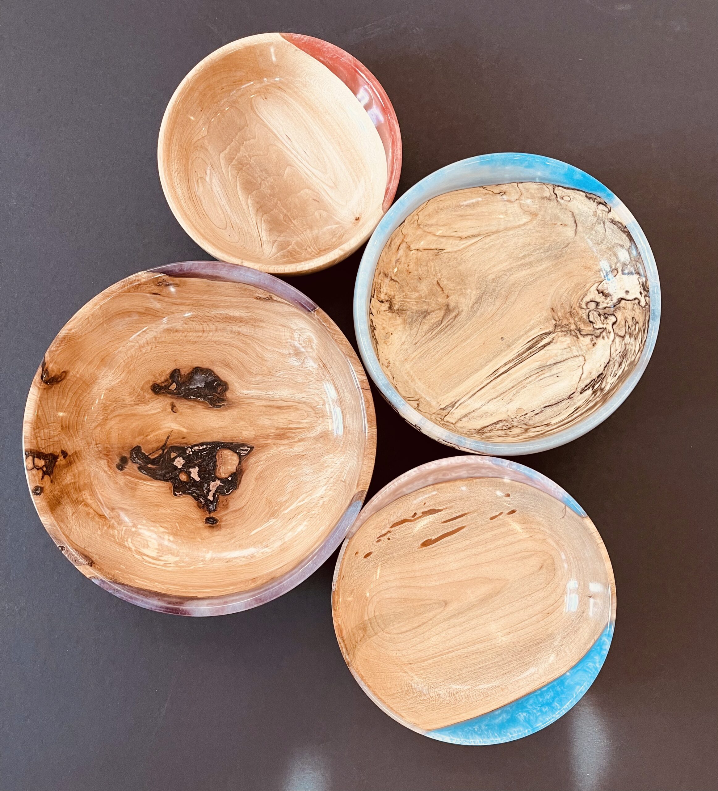 Wooden Bowl of Spalted Beech with Copper and Resin - Image 3