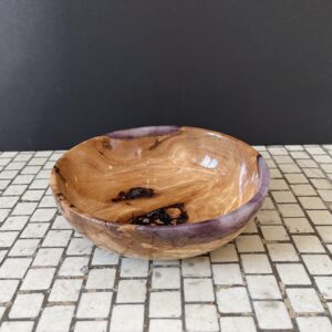 Wooden Bowl of Spalted Beech with Copper and Resin
