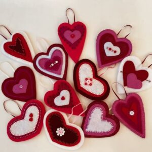 Handmade Felt Hearts
