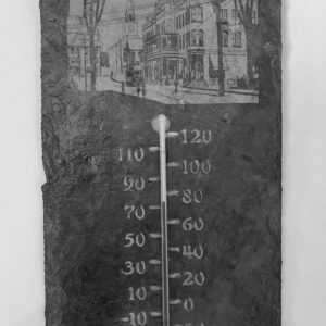 Slate Thermometer with Historic Photo