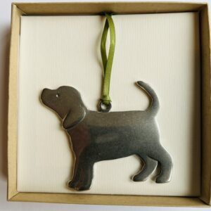 Puppy Pewter Ornament